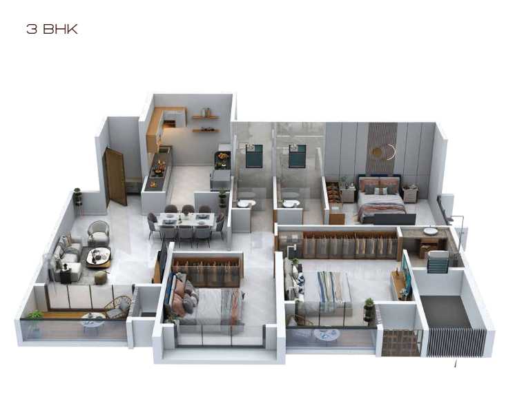 Promenade Residences - 3 BHK Riverview Classic