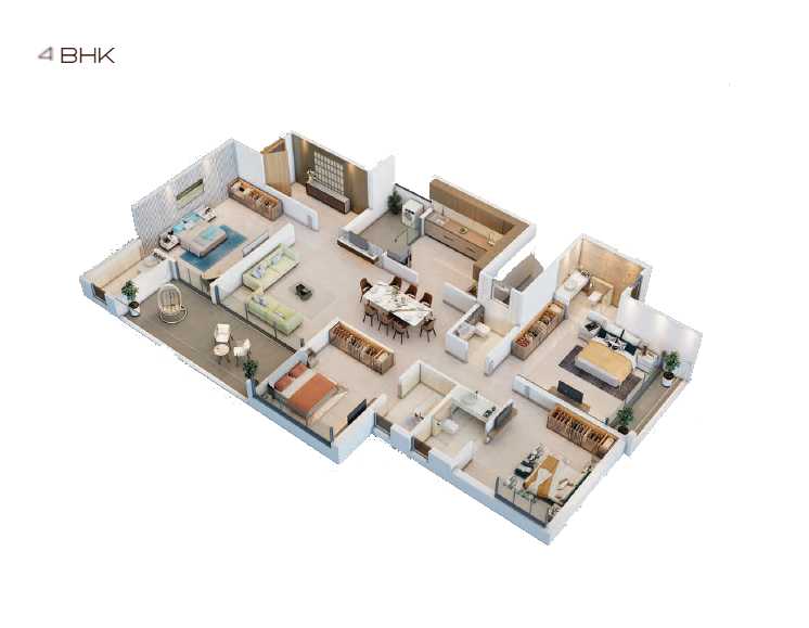 4 BHK Premium Flats (Type 1) Blueprint Paranjape Blue Ridge Promenade Residences
